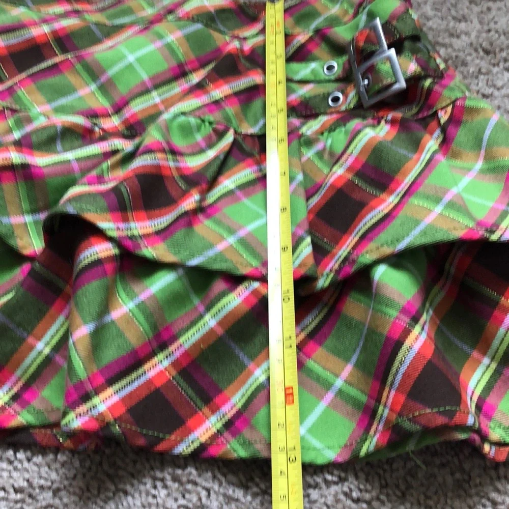 The Children's Place Skirt Girls Size 12 Plaid Green Pink Yellow White Brown‎